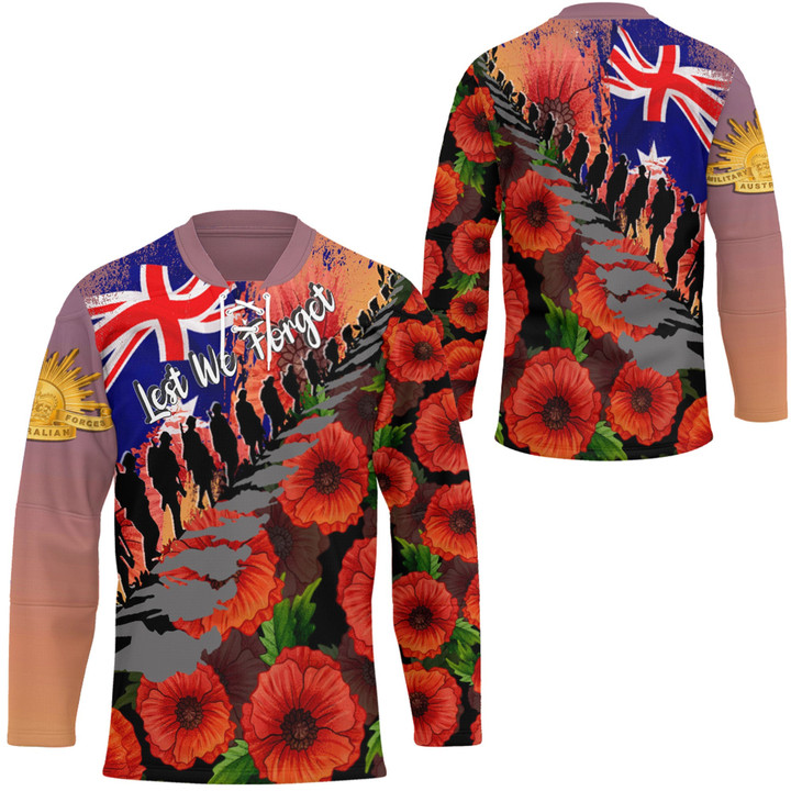 Love New Zealand Clothing - Anzac Day Poppys - Hockey Jersey A95 | Love New Zealand