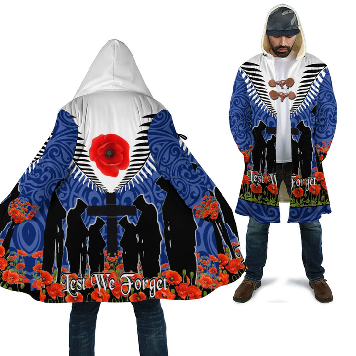 Love New Zealand Clothing - Anzac Day Soldier And Poppys - Cloak A95 | Love New Zealand