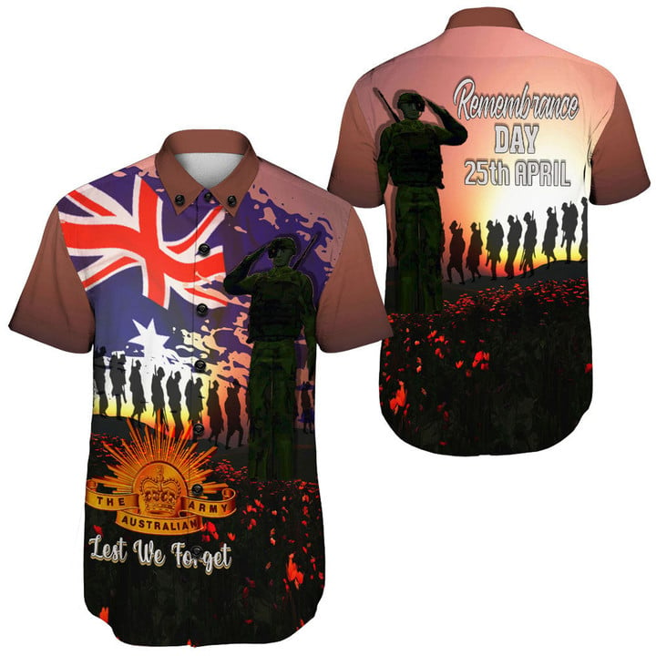 Love New Zealand Clothing - Anzac Day Soldier Australian - Short Sleeve Shirt A95 | Love New Zealand