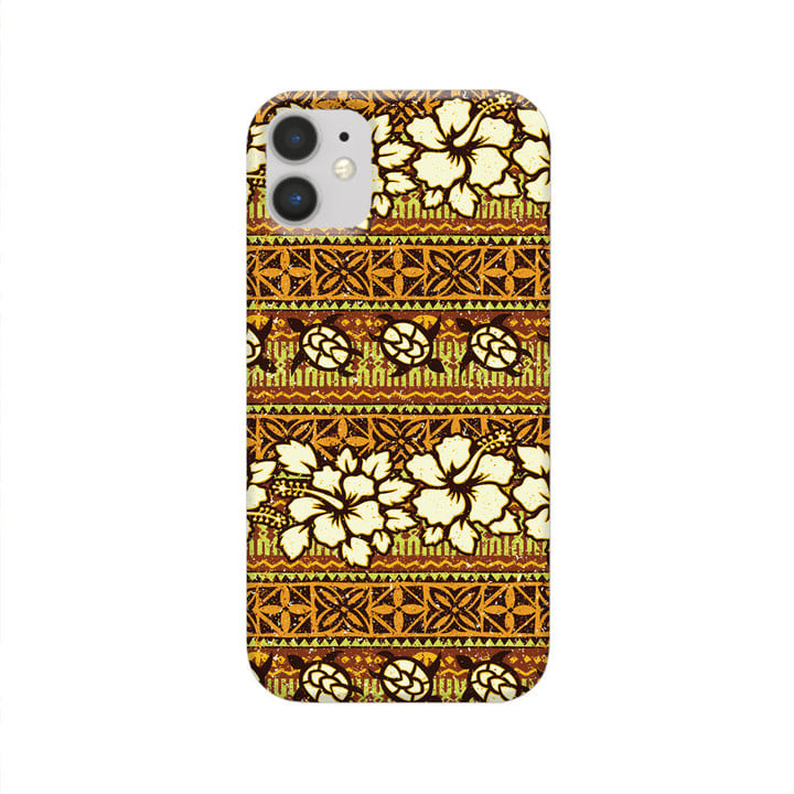 Love New Zealand Phone Case - Hawaiian Style Background With Hibiscus And Turtles Phone Case A35