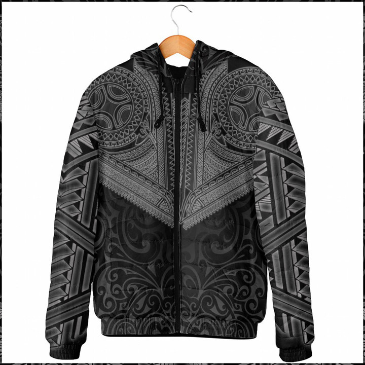 Maori Neck And Arm Hooded Padded Jacket A95 | Love New Zealand