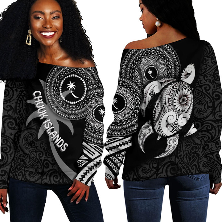 Love New Zealand Clothing - Chuuk Islands Polynesia - Off Shoulder Sweaters A95 | Love New Zealand