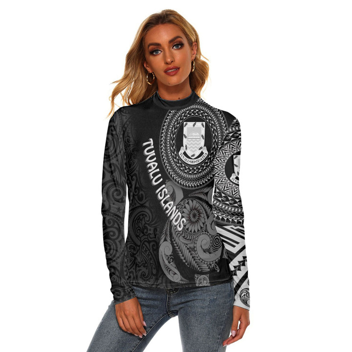 Love New Zealand Clothing - Tuvalu Islands Polynesia - Women's Stretchable Turtleneck Top A95 | Love New Zealand