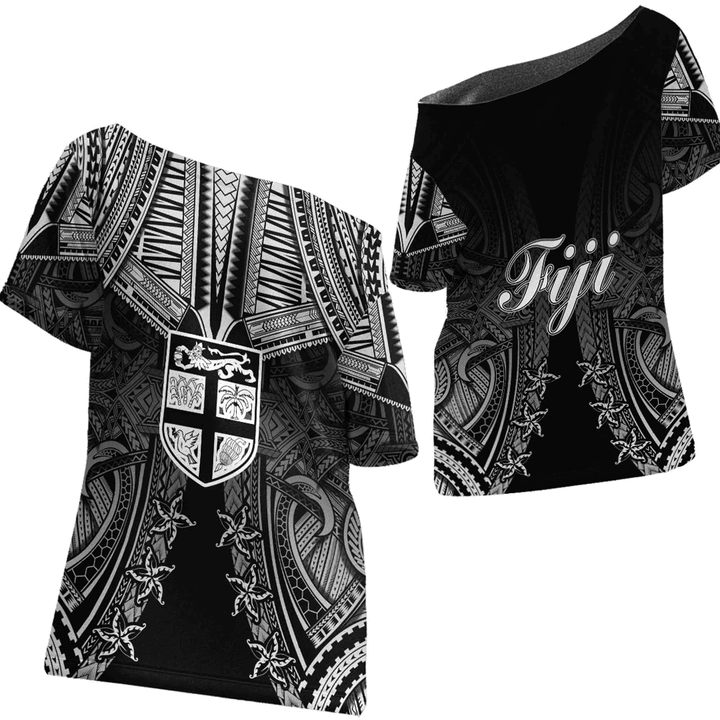 Fiji Tattoo Off Shoulder T-Shirt | 1sttheworld