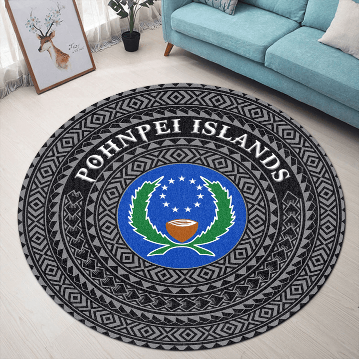Love New Zealand Round Carpet - Pohnpei Islands Flag Color A95
