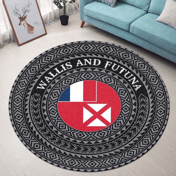 Love New Zealand Round Carpet - Wallis And Futuna Flag Color A95