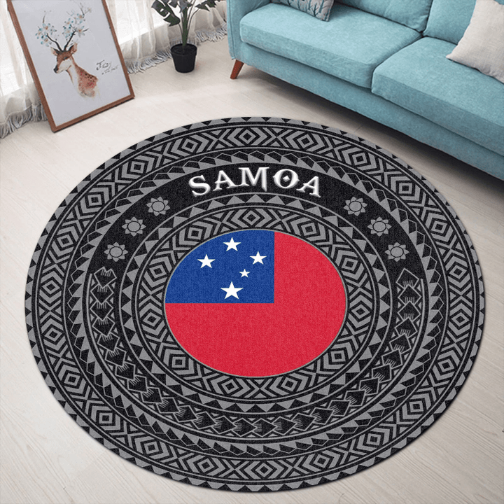 Love New Zealand Round Carpet - Samoa Flag Color A95