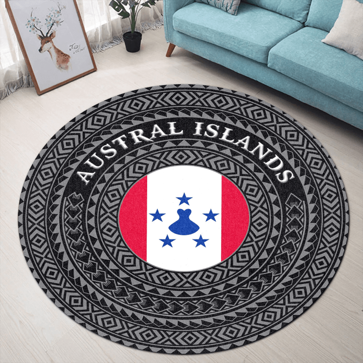 Love New Zealand Round Carpet - Austral Islands Flag Color A95