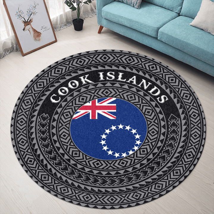 Love New Zealand Round Carpet - Cook Islands Flag Color A95