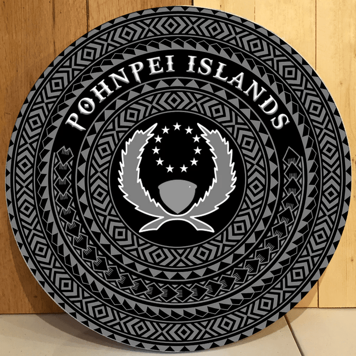 Love New Zealand Round Wooden Sign - Pohnpei Islands A95