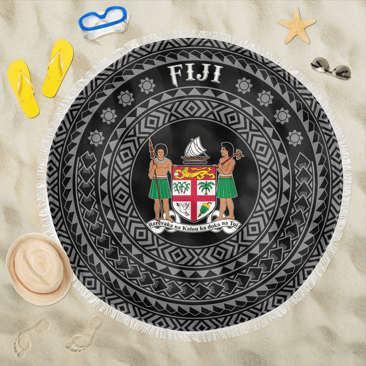 1sttheworld Beach Blanket - Fiji Coat Of Arms Color A95