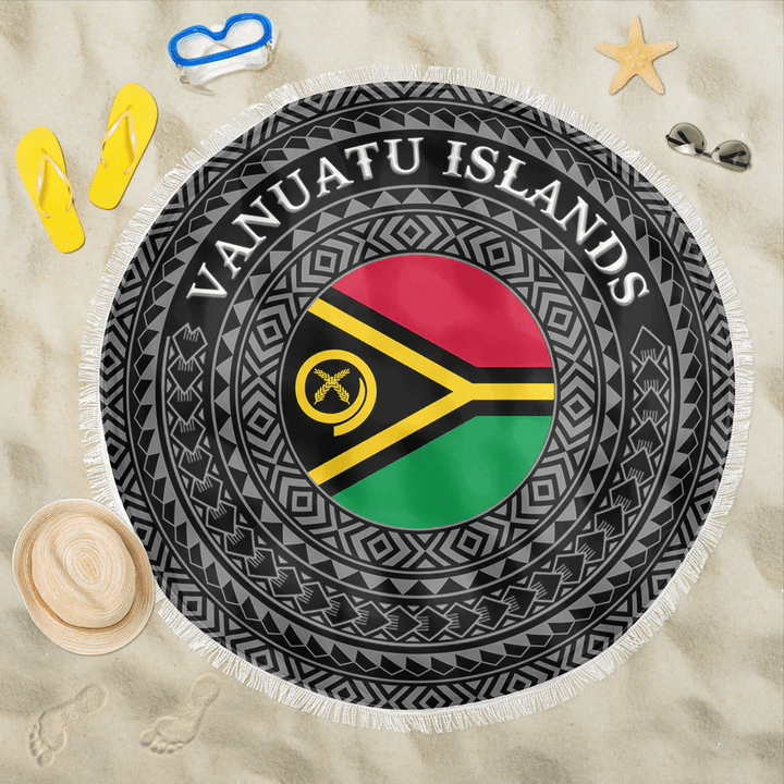 1sttheworld Beach Blanket - Vanuatu Islands Flag Color A95