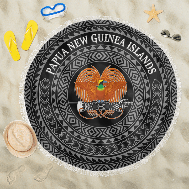 1sttheworld Beach Blanket - Papua New Guinea Islands Coat Of Arms Color A95
