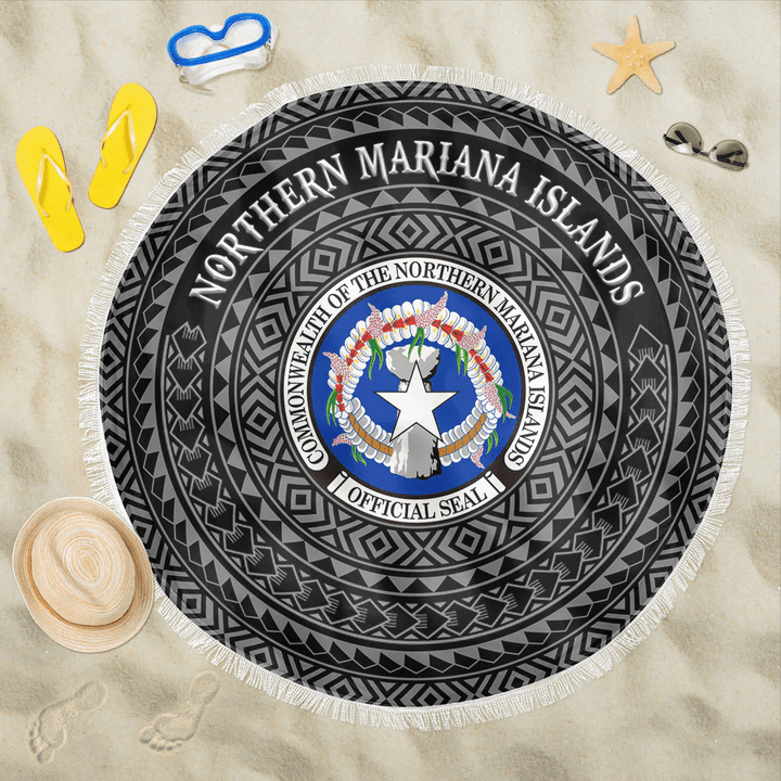 1sttheworld Beach Blanket - Northern Mariana Islands Coat Of Arms Color A95