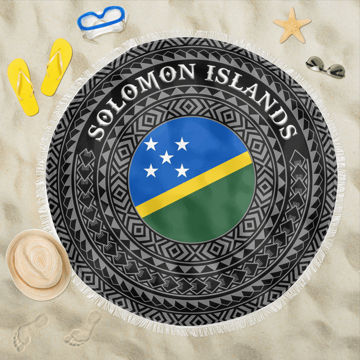 1sttheworld Beach Blanket - Solomon Islands Flag Color A95