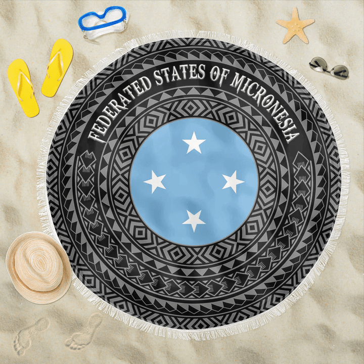 1sttheworld Beach Blanket - Federated States Of Micronesia Flag Color A95
