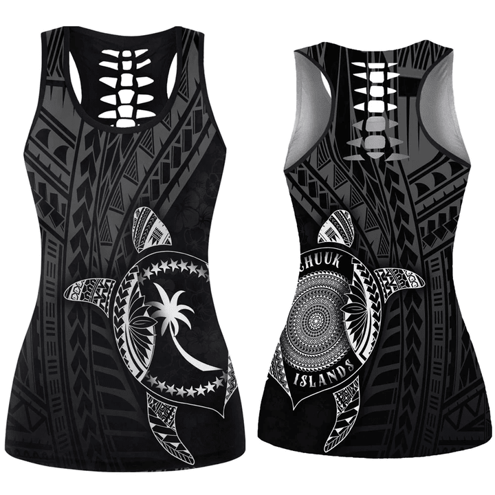 Love New Zealand Clothing - Chuuk Islands Polynesia Turtle Coat Of Arms Hollow Tank Top A95 | Love New Zealand