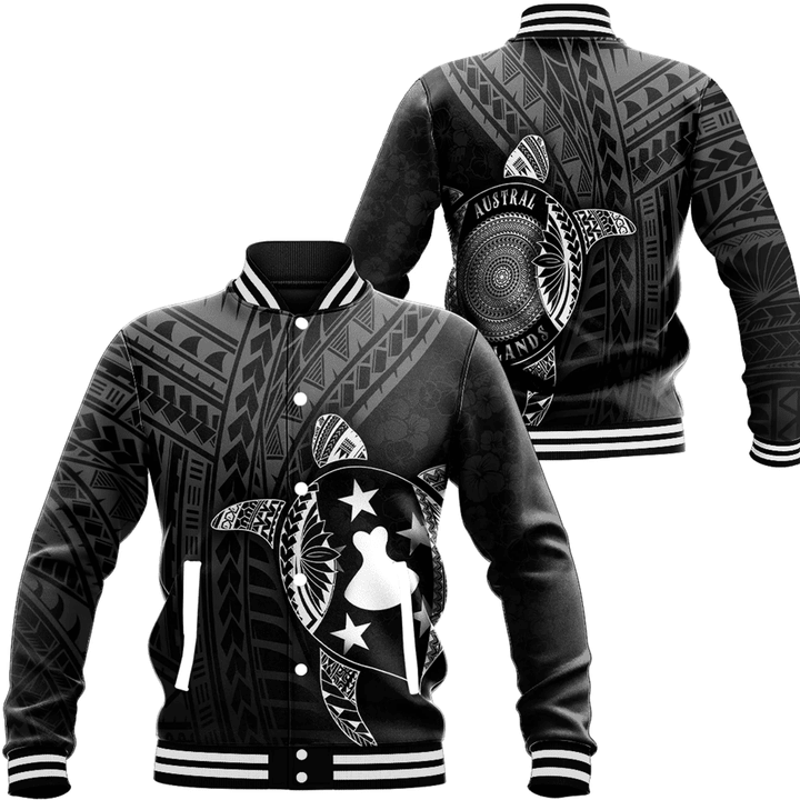 Love New Zealand Clothing - Austral Islands Polynesia Turtle Coat Of Arms Baseball Jackets A95 | Love New Zealand