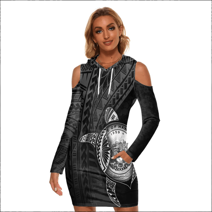 Love New Zealand Clothing - Hawaii Polynesia Turtle Coat Of Arms Women's Tight Dress A95 | Love New Zealand