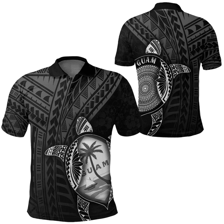 Love New Zealand Clothing - Guam Polynesia Turtle Coat Of Arms Polo Shirts A95 | Love New Zealand