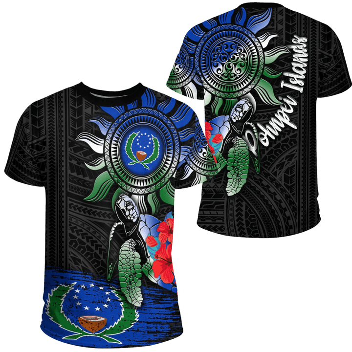 New Caledonia Polynesian Sun and Turtle Tattoo T-shirt A35 | Love New Zealand