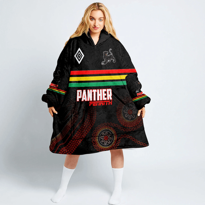 Penrith Panther Aboriginal Pattern 2023 Snug Hoodie A35 | Love New Zealand