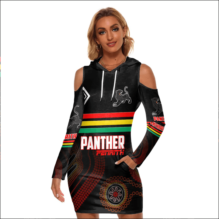 Penrith Panther Aboriginal Pattern 2023 Women's Tight Dress A35 | Love New Zealand