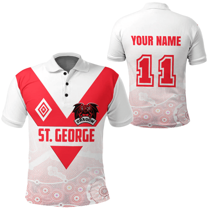 St. George Illawarra Dragons Aboriginal Pattern 2023 Polo Shirts A35 | Love New Zealand