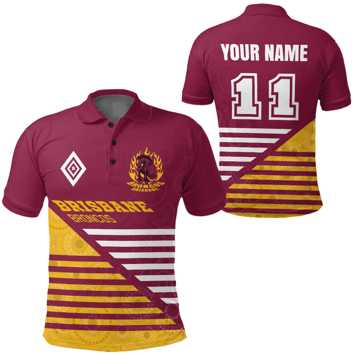 Brisbane Broncos Aboriginal Pattern 2023 Polo Shirts A35 | Love New Zealand