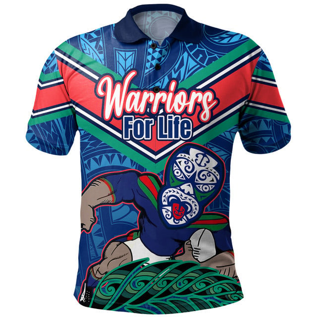 Love New Zealand | New Zealand Custom Polo Shirt - Warriors For Life With Aboriginal Style 2023