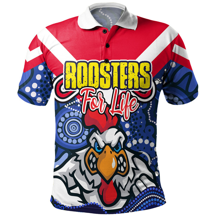 Love New Zealand | East of Sydney Custom Polo Shirt - Roosters For Life With Aboriginal Style 2023