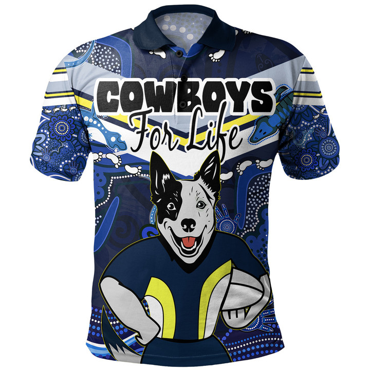 Love New Zealand | North Queensland Custom Polo Shirt - Cowboys For Life With Aboriginal Style 2023