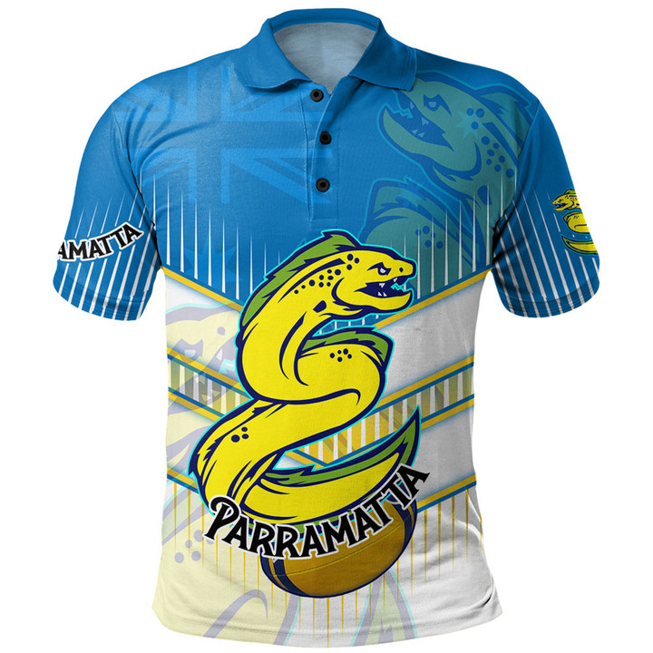 Love New Zealand | Parramatta Polo Shirt - Eels Mascot With Australia Flag 2023