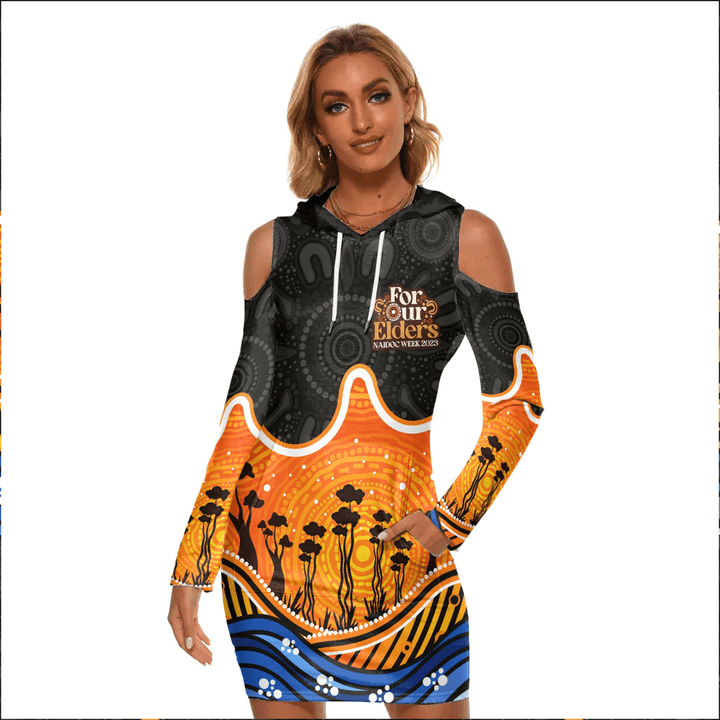 1sttheworld Clothing - Naidoc Week 2023 For Our Elders -  Women's Tight Dress A7 | 1sttheworld