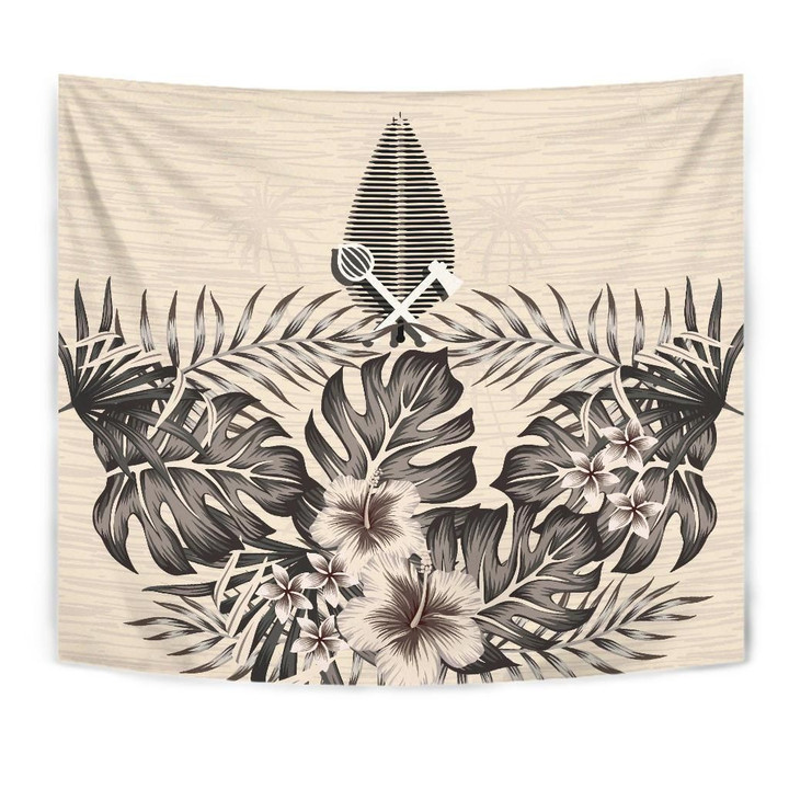 Love New Zealand Home Set - (Alo) Wallis and Futuna Tapestry - The Beige Hibiscus A7