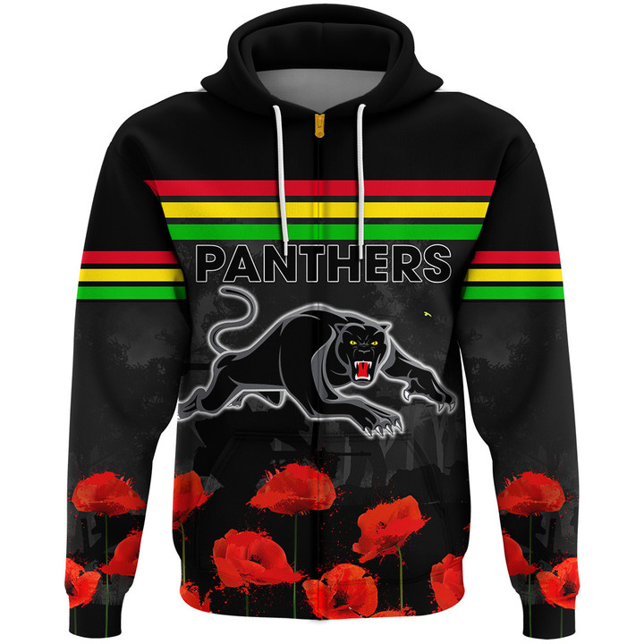 Love New Zealand Zip Hoodie - Penrith Black Panthers Indigenous Rugby A35