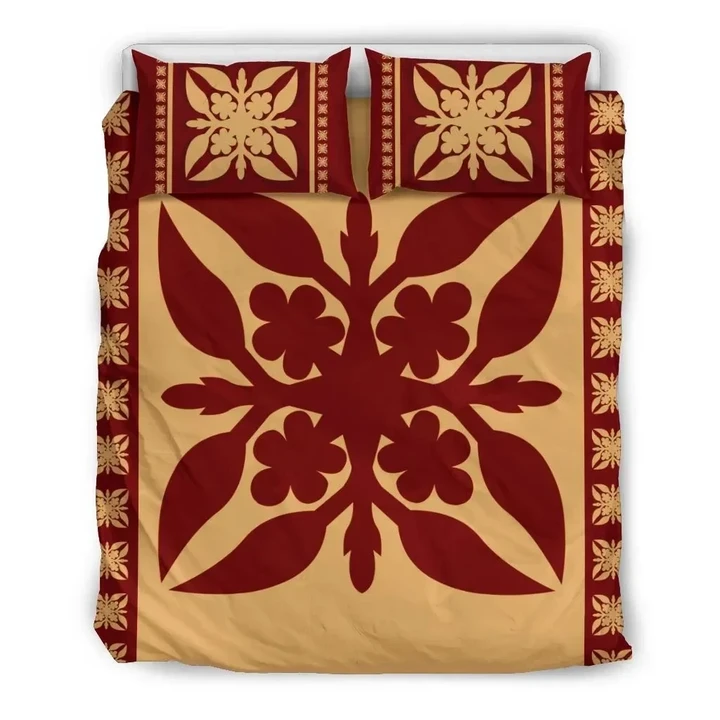 Alohawaii Home Set - Hawaiian Quilt Pattern Palm Tree Proudly Bedding Set - AH J9