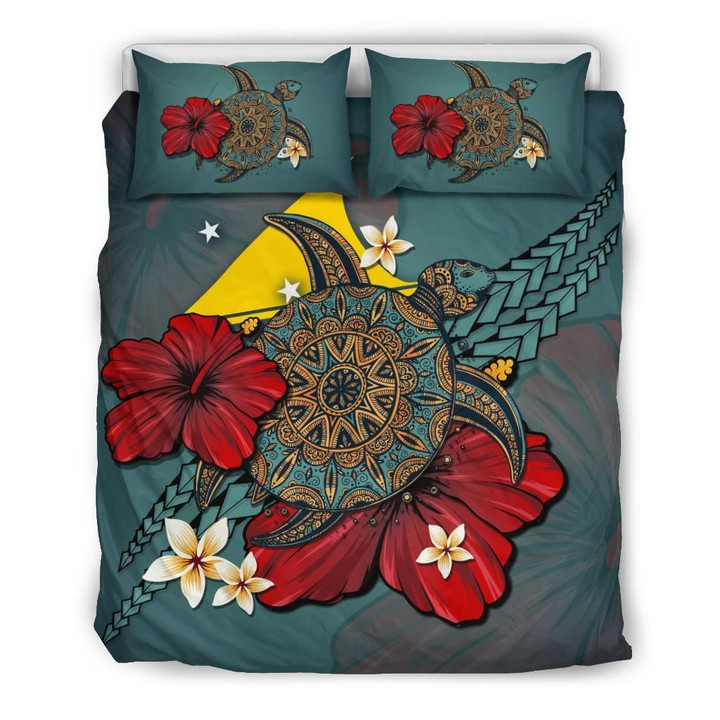 Alohawaii Bedding Set - Cover and Pillow Cases Tokelau - Blue Turtle Tribal | Alohawaii.co