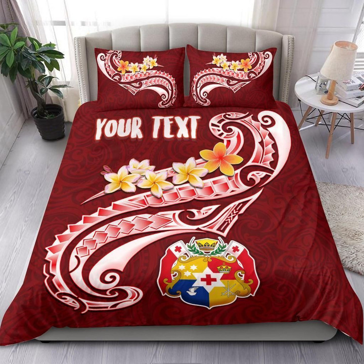 Alohawaii Bedding Set - Cover and Pillow Cases Tonga Personalised - Tonga Coat Of Arms With Polynesian Patterns | Alohawaii.co