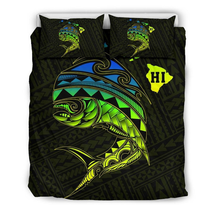 Alohawaii Bedding Set - Cover and Pillow Cases Hawaii Polynesian Mahi-Mahi Common Dolphinfish | Alohawaii.co