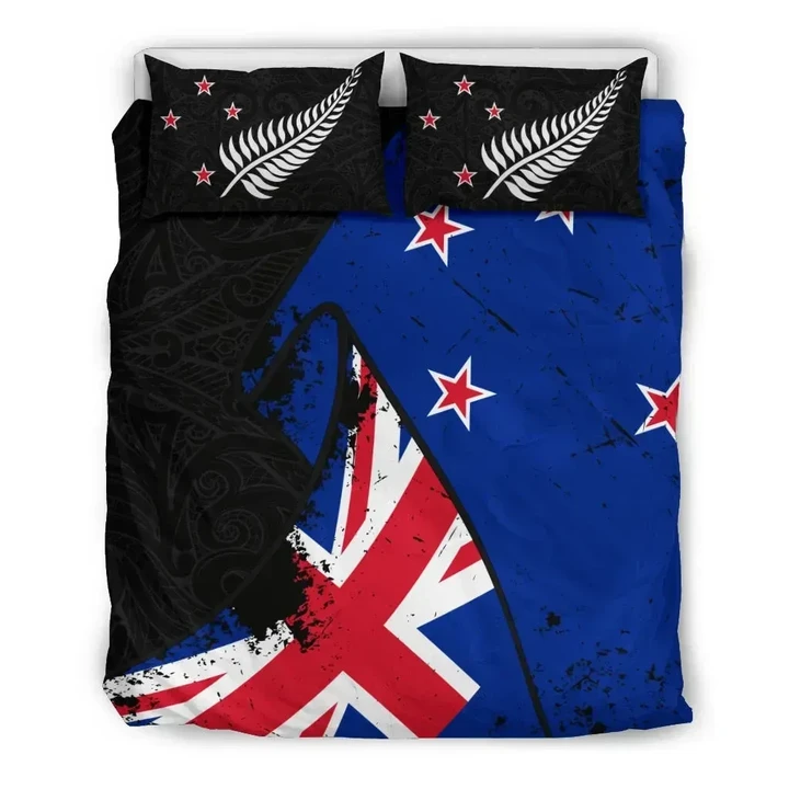 Alohawaii Bedding Set - Cover and Pillow Cases New Zealand Special Grunge Flag | Alohawaii.co