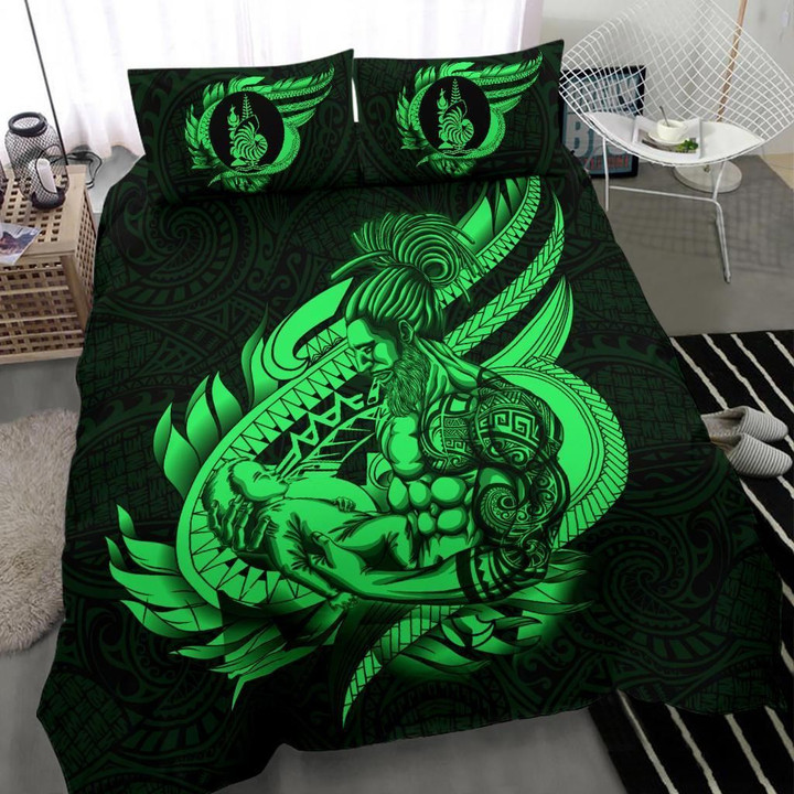 Alohawaii Bedding Set - Cover and Pillow Cases Polynesian - New Caledonia Father And Son Green | Alohawaii.co