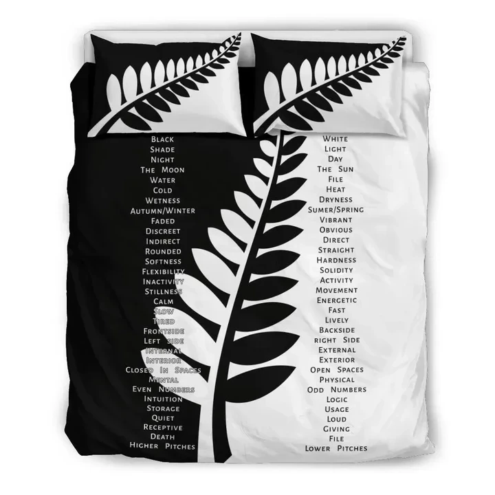 Alohawaii Bedding Set - Cover and Pillow Cases New Zealand - Yin Yang Silver Fern | Alohawaii.co