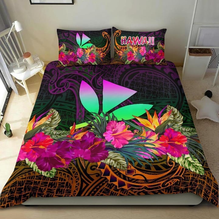Alohawaii Bedding Set - Cover and Pillow Cases Polynesian Hawaii  Kanaka Maoli - Summer Hibiscus | Alohawaii.co