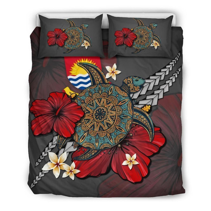 Alohawaii Bedding Set - Cover and Pillow Cases Kiribati - Gray Turtle Tribal | Alohawaii.co