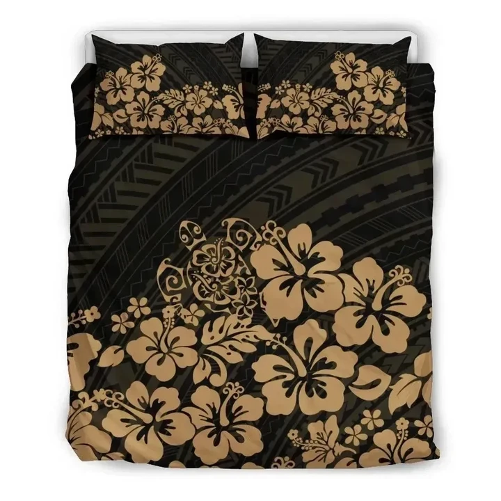 Alohawaii Bedding Set - Cover and Pillow Cases Hawaiian Turtle Hibiscus Polynesian | Alohawaii.co