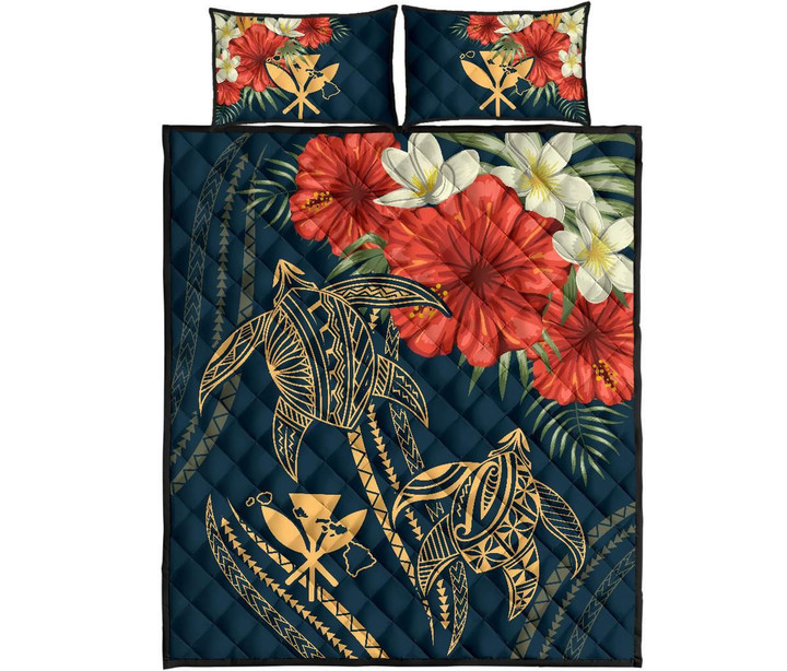 Alohawaii Home Set - Quilt Bed Set Hawaii Polynesian Turtle Hibiscus Nolan Style | Alohawaii.co