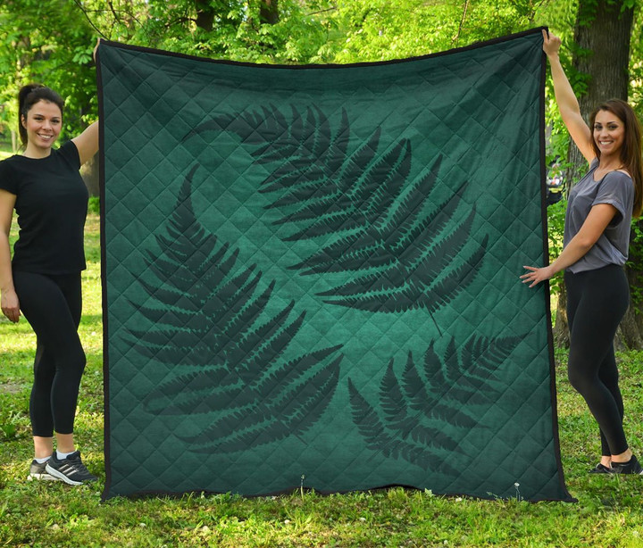 Alohawaii Home Set - Premium Quilt Dark Green New Zealand Fern A02