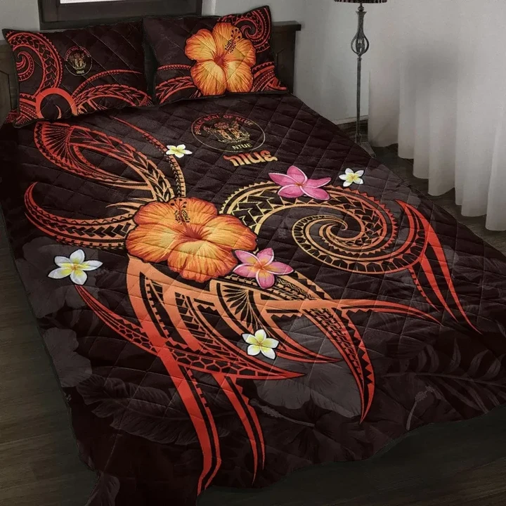 Alohawaii Home Set - Quilt Bed Set Niue Polynesian - Legend of Niue (Red) | Alohawaii.co