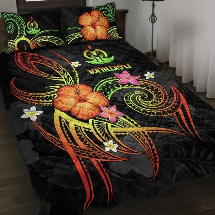 Alohawaii Home Set - Quilt Bed Set Vanuatu Polynesian - Legend of Vanuatu (Reggae) | Alohawaii.co